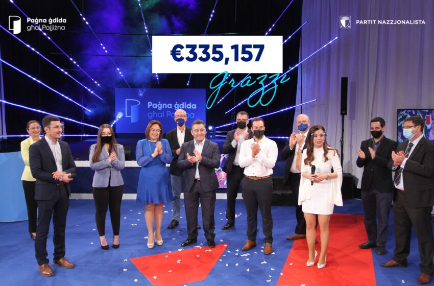  Il-Partit Nazzjonalista Jiġbor €335,157 F’Maratona Ġbir Ta’ Fondi