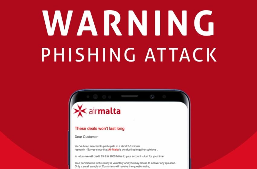  Twissija Mill-Air Malta dwar ‘Phishing Attack’