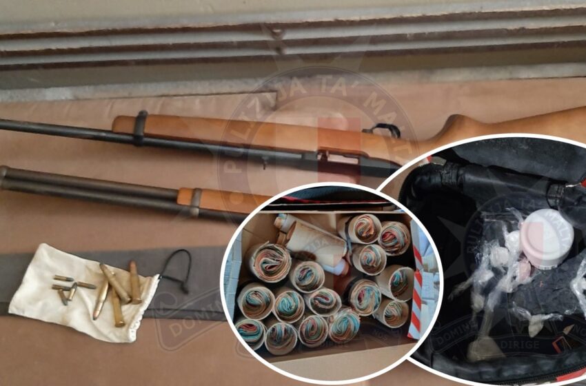  Raġel Armat B’Pistola U Żewġ Rifles Arrestat F’Razzett Fin-Nadur B’Rabta Ma’ Traffikar Ta’ Droga